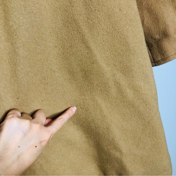 Talbots Camel Duffle Long Coat 100% Wool Removable Hooded Toggle Overcoat Jacket - Picture 14 of 16